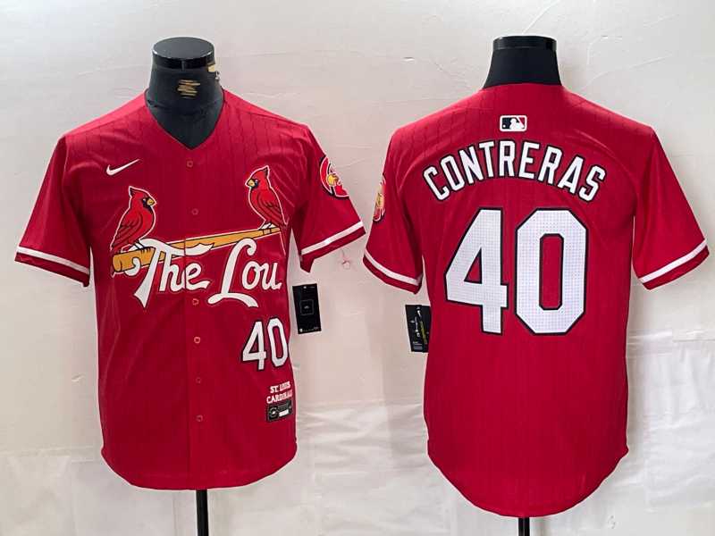 Men's St. Louis Cardinals #40 Willson Contreras Red 2024 City Connect Limited Stitched Baseball Jersey,We sell and wholesale Men's St. Louis Cardinals #40 Willson Contreras Red 2024 City Connect Limited Stitched Baseball Jersey on line form chian!